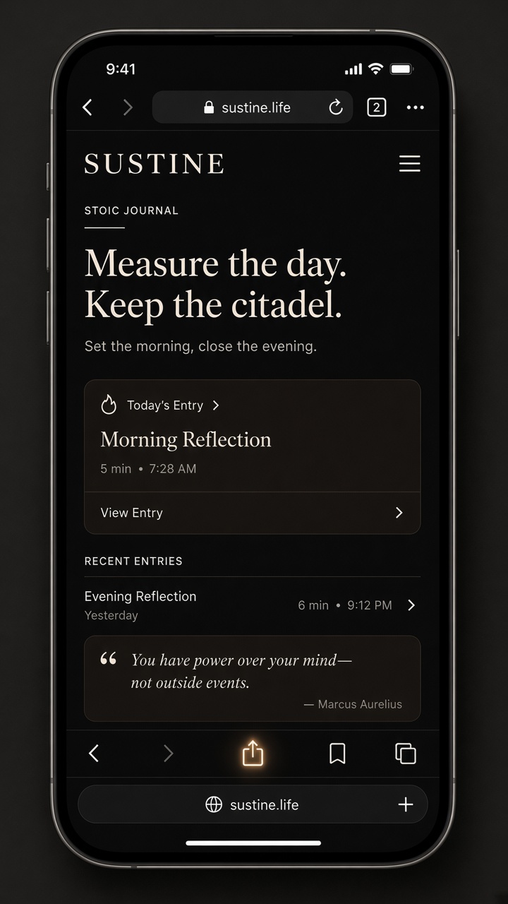 Safari on an iPhone, with the Share button highlighted at the bottom of the screen.